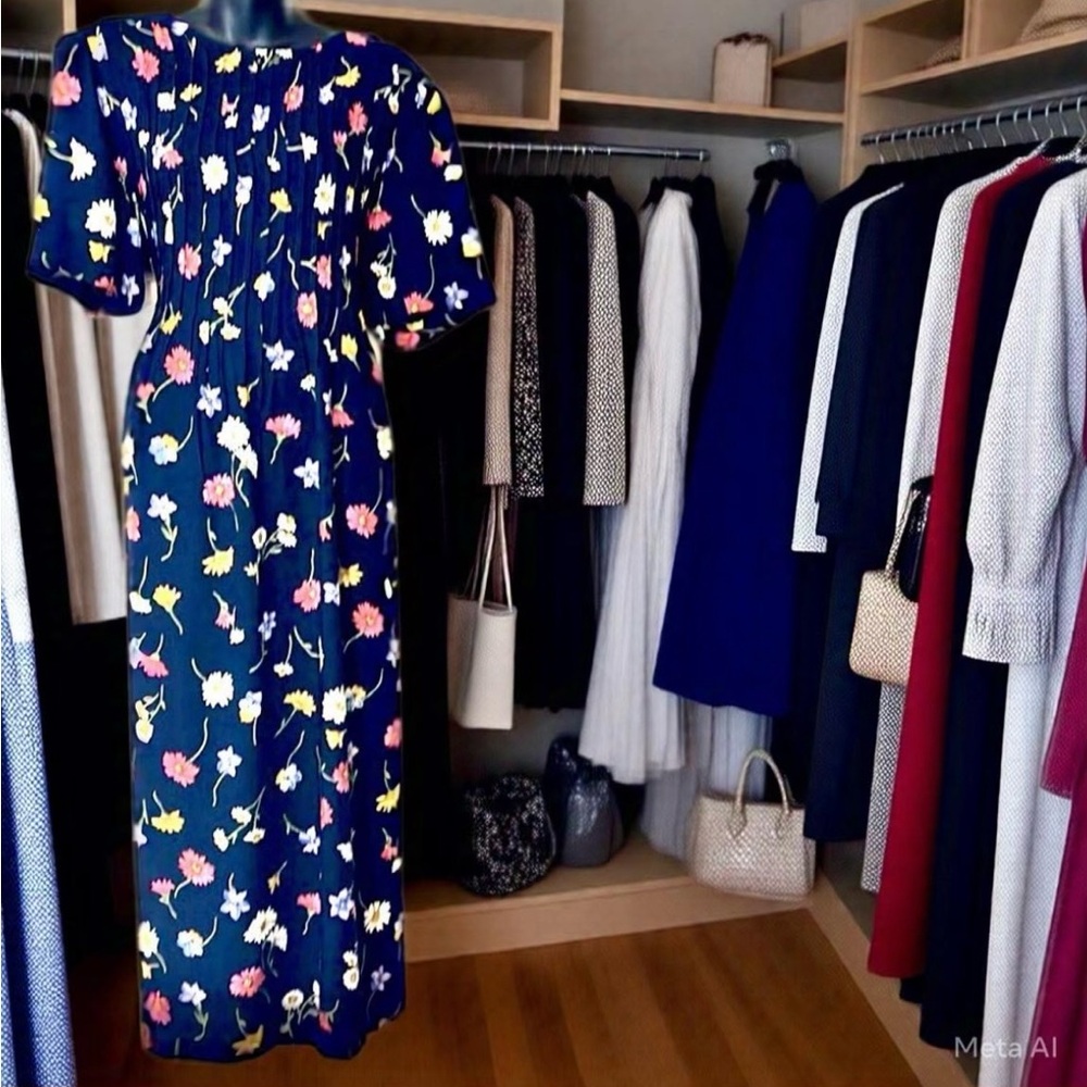 Positive Attitude Women’s Navy Blue Floral Dress